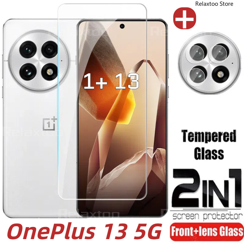 OnePlus13 5G 2in1 3D Cong Kính Cường Lực Cho 1 + OnePlus 13 1 + 13 R T 13R 13T Oneplus13R Oneplus13T
