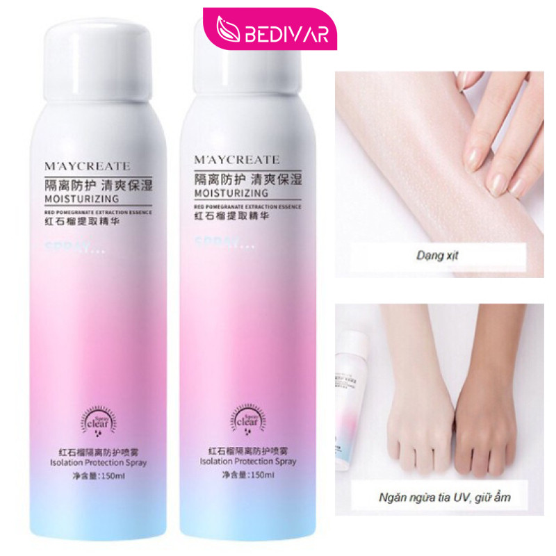 Xịt chống nắng làm trắng da Son Maycreate 150ml