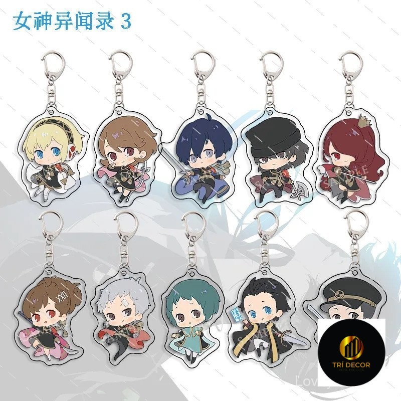 Persona3 Móc khóa Anime di động Móc Chìa Khóa Acrylic Makoto Yuki shiomi cho Nữ Móc chìa khóa nam p3
