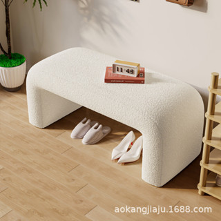 Internet Người Nổi Tiếng Thay Giày Phân Đơn Giản Đầu Giường Phân Thịt Cừu Lông Cừu Ghế Sofa Phòng Khách Ghế Ngồi Nhà Hiện Đại