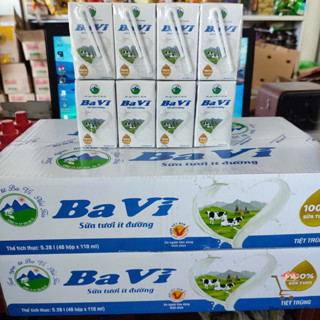 Thùng 48 hộp Sữa tươi tiệt trùng Ba Vì Có đường/ít đường 110ml/hộp