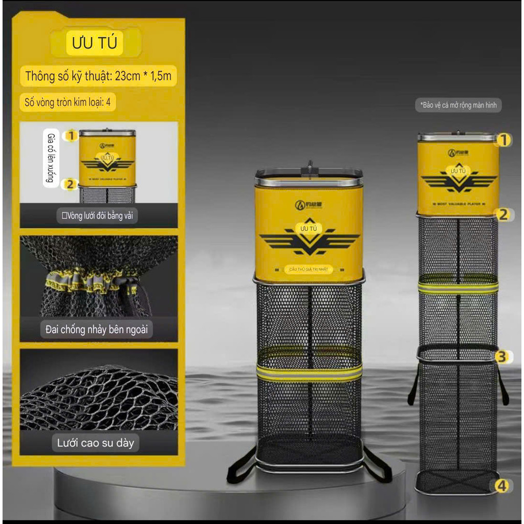  Rọng Cá Vuông Chất Lượng Cao – Khung Kim Loại Chắc Chắn Lưới Khô Nhanh 