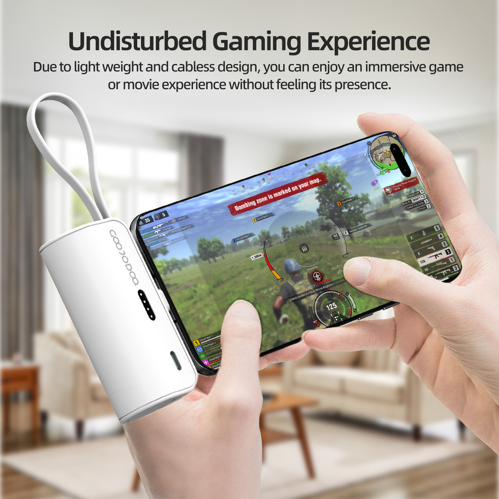 GOOJODOQ 4000mAh Mini Power Bank Sạc di động Type-C và phích cắm cho điện thoại/đồng hồ/tai nghe | BigBuy360 - bigbuy360.vn