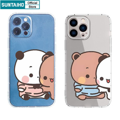 Suntaiho Phim Hoạt Hình Dễ Thương Theo Chủ Đề Động Vật Cặp Đôi Phong Cách Ốp Điện Thoại TPU Trong Suốt Mềm Cao Cấp Chống Sốc Cho IPhone 11 12 13 14 15 16 Pro Max IP 7 8 Plus Iphon X Xs XR Xs Max