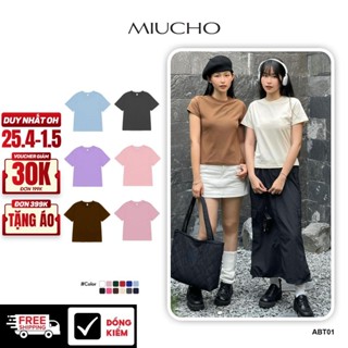 Áo baby tee trơn ABT01 Miucho vải cotton cổ tròn in basic