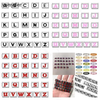  Đen Đỏ Hồng Chữ Cái Ý Quyến Rũ Vòng Tay Phù Hợp Với 9 Mm Thép Không Gỉ Vòng Tay DIY Trang Sức Làm Phụ Kiện Retro Cá Tính Mô Đun Vòng Tay Phụ Kiện 