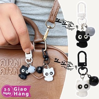 [Giao hàng trong 3-5 ngày] Móc khóa mèo để trang trí túi | Nhựa Dễ Thương Đen Trắng Móc Khóa Charm, Quà Tặng Người Yêu Thú Cưng Phong Cách Tươi Đẹp, Phụ Kiện Chìa Khóa Nhỏ Gọn Với Chất Liệu Bền Đẹp