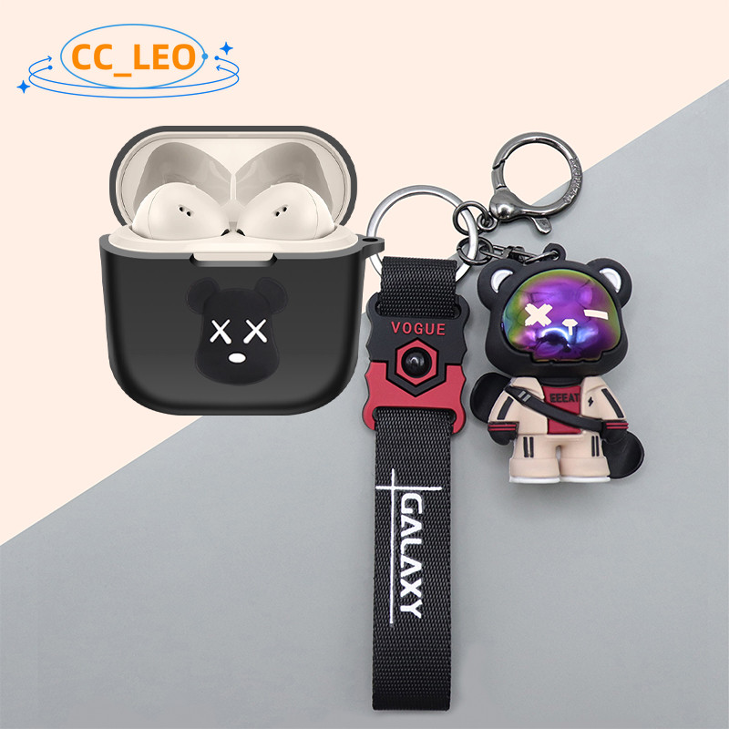 For Sennheiser ACCENTUM Open Case Cartoon Bulldog Astronaut Keychain Pendant Sennheiser ACCENTUM Ope