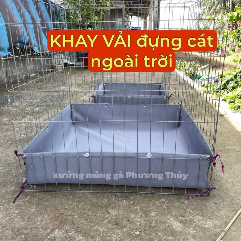 KHAY VẢI chuồng gà đựng cát Ngoài Trời thoát nước nhanh [có đóng nút chắc chắn]