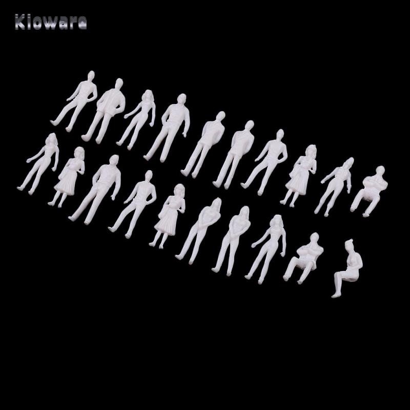Kloware Gói 20 UnPainted 1: 50 Miniature Diorama People Hình Little People Kit