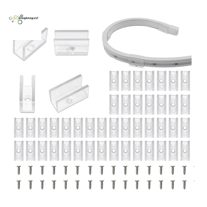 Dây Đèn Neon Gắn Chân Đế, 100 Chiếc Đèn Neon Lắp Đặt Cố Định Kẹp Phụ Kiện Cho 6x12mm LED Neon Flex S