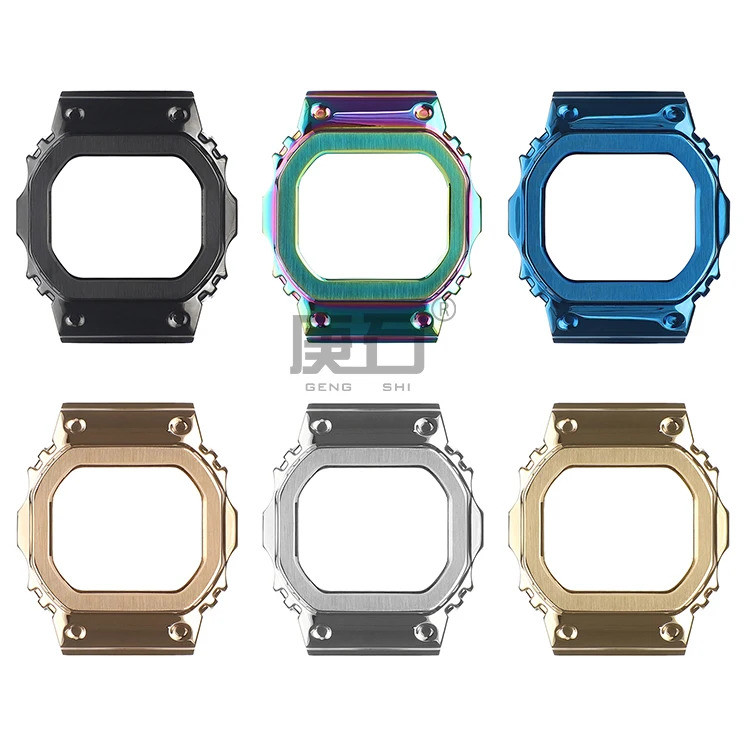 Dây đeo vỏ kim loại bằng thép không gỉ cho Casio DW-5600 GW-5035 GW-B5600 DW-5600E DW-5600HR DW-5600
