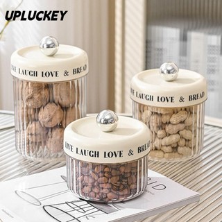 UPLUCKEY Bình kín , Hộp đựng ngũ cốc di động dung tích lớn, Hộp đựng nhựa chống ẩm gia đình bền bỉ