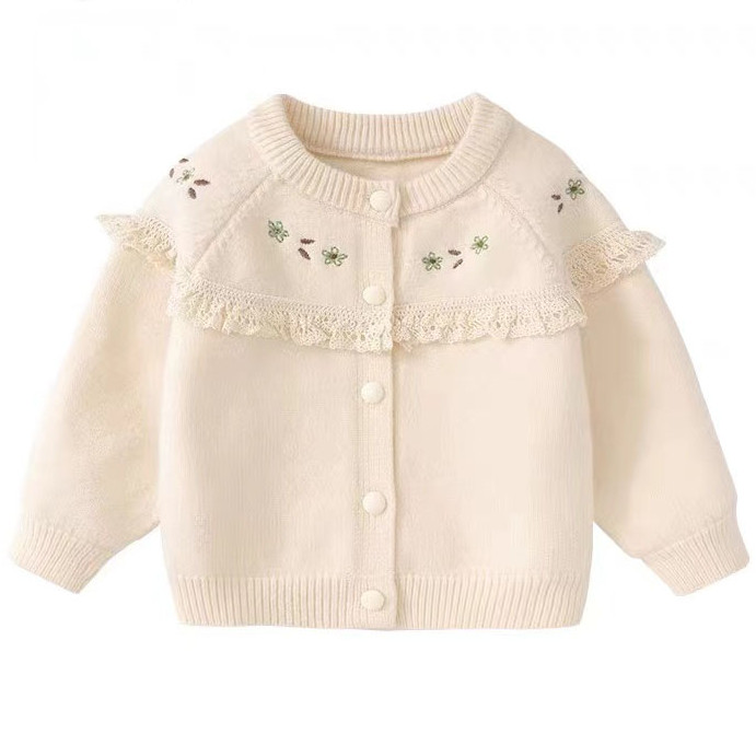 Girl's Sweater Knitted Cardigan New Fashion Baby Coat Children's Princess Sweater Autumn Clothing