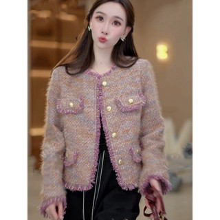 2024 Nhỏ Pháp Tua Rua Áo Khoác Phong Cách Mới Người Nổi Tiếng Sang Trọng Ngắn Cao Cấp Top Năm nay Phổ Biến
