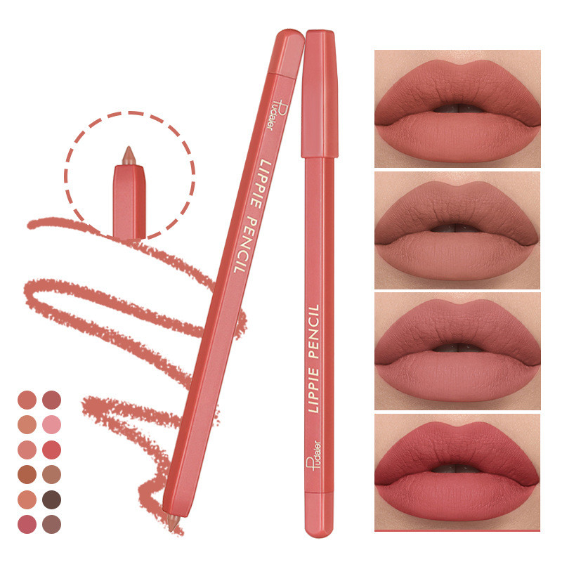 Cốc chống dính không thấm nước Matte Lip Liner Hook Line Lip Pencil