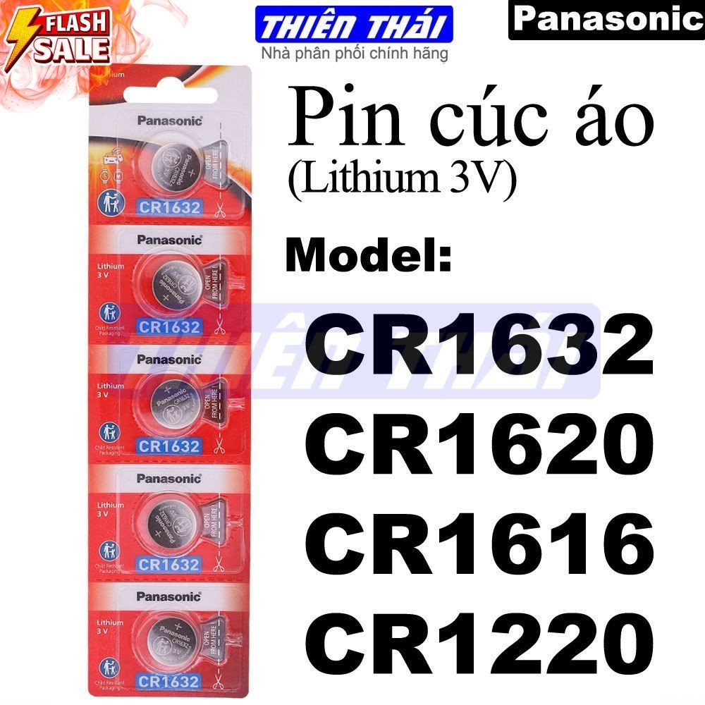 Pin Cúc Áo Panasonic CR1632,CR1620,CR1616,CR1220,pin Lithium 3V,pin nút áo 3V,pin đồng hồ,cmos