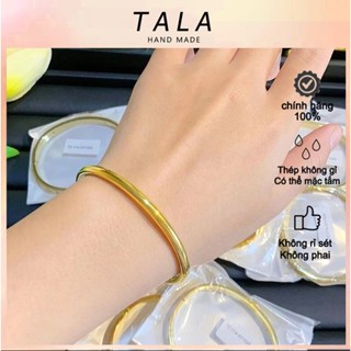 Vòng tay đơn bằng thép titan mạ vàng 18k Vòng đeo tay đôi tròn