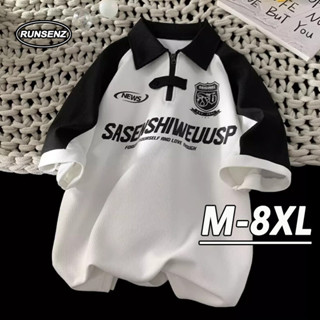 M-8xl Thời Trang Hàn Quốc Raglan Polo Áo Sơ Mi Nam Plus Size Áo Sơ Mi Rời Tay Ngắn Oversize Top
