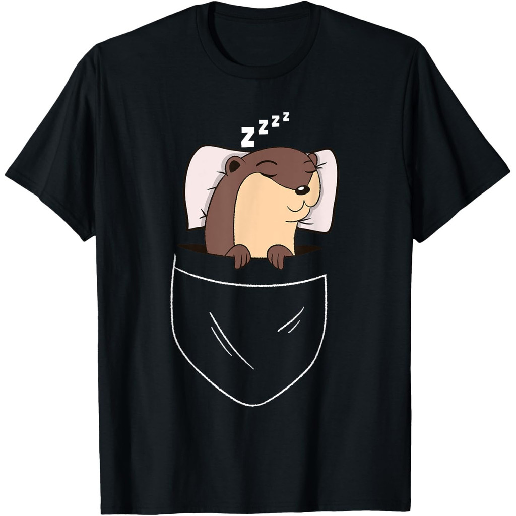 Napping Otter Sleeping Animal Sea Otter Lover Marine Life Áo thun