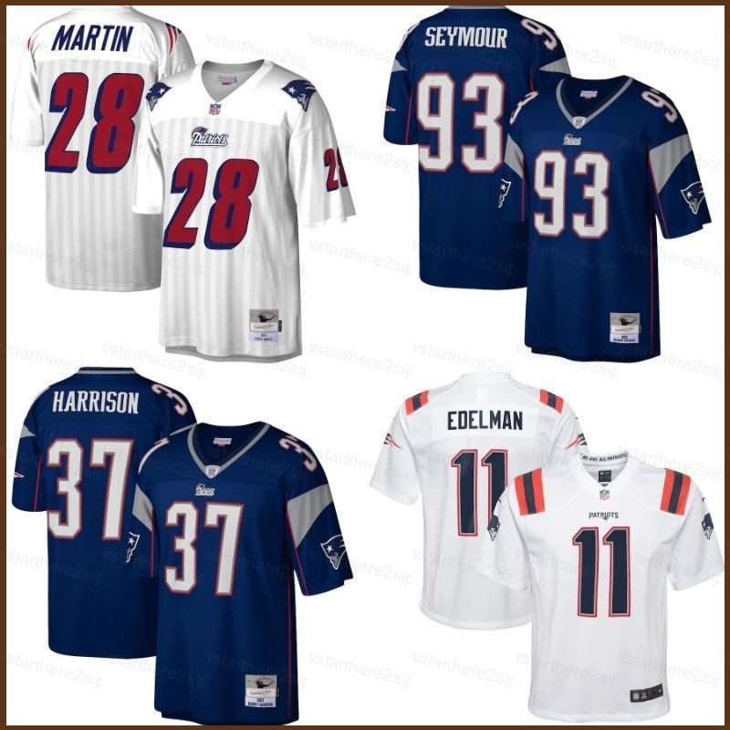 Np2 New England Patriots NFL Football Jersey Martin Edelman Harrison Seymour Top Legend Jersey Sport