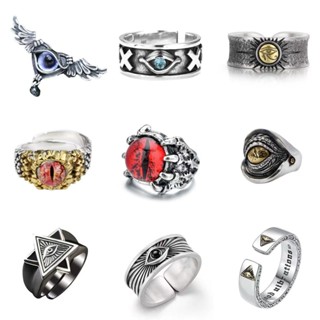 Gothic Punk Mắt Chúa Mở Nhẫn Cho Nam Horus Mắt Thấy Tất Cả Hip-hop Nhẫn Trang Sức