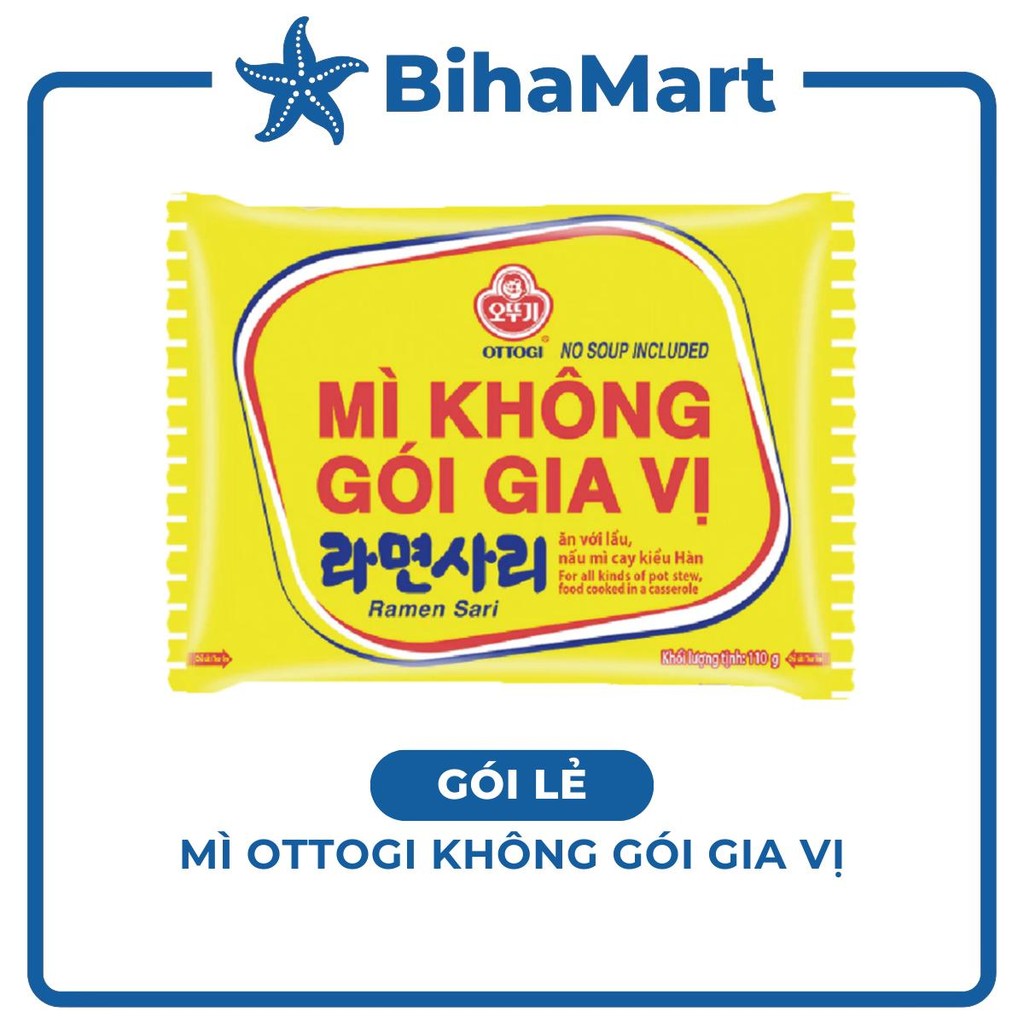 [GÓI LẺ] - OTTOGI - Mì Ottogi không gói gia vị, Mì không gia vị ăn liền Ottogi, Mì ăn liền Otogi Hàn