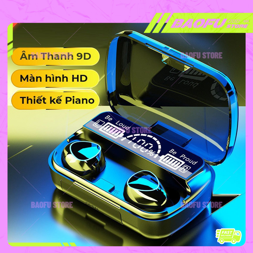 M10 Pro-Tai Nghe Bluetooth Không Dây | Pin 3000mAh | Điều Khiển Cảm Ứng | Màn Hình LED Hiển Thị % Pin