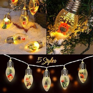 Jkdesign Dây đèn Giáng sinh, hộp pin Đèn LED người tuyết, ông già Noel Fahison 1.5M 10LED Đèn màu nhỏ Năm