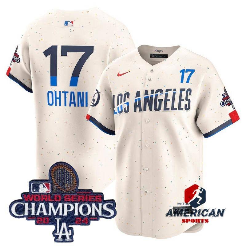 Nam Jersey MLB 2024 World Series Champions Los Angeles Dodgers Shohei Ohtani Cream 2024 City Connect Áo bóng chày