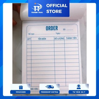 Quyển order 2 liên khổ A6-A7(100 tờ/quyển)