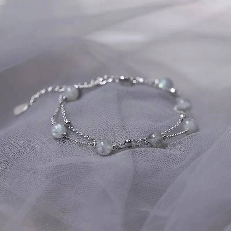 【Ready Stock】 Princess Escape Double-Layer Moonstone Bracelet Female Ins Non-Fading Bracelet High-Gr