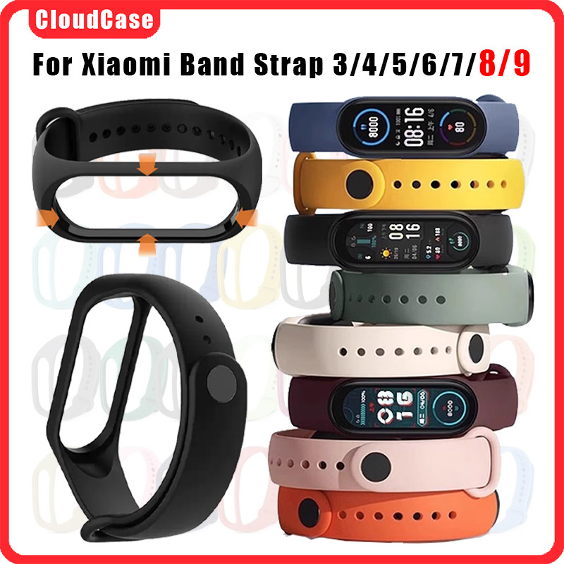 Dây đeo silicone Xiaomi Mi Band 5/6/7/8/9 cho Mi5/Mi6/Mi7/Mi8/Mi9 – vòng tay thay thế, màu hồng