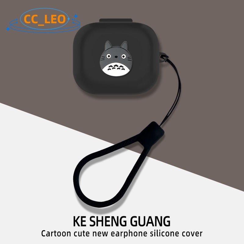 For Baseus Eli 10i Fit Open-Ear Case Cute Silicone Solid Color Lanyard Protective Case Baseus Eli 10