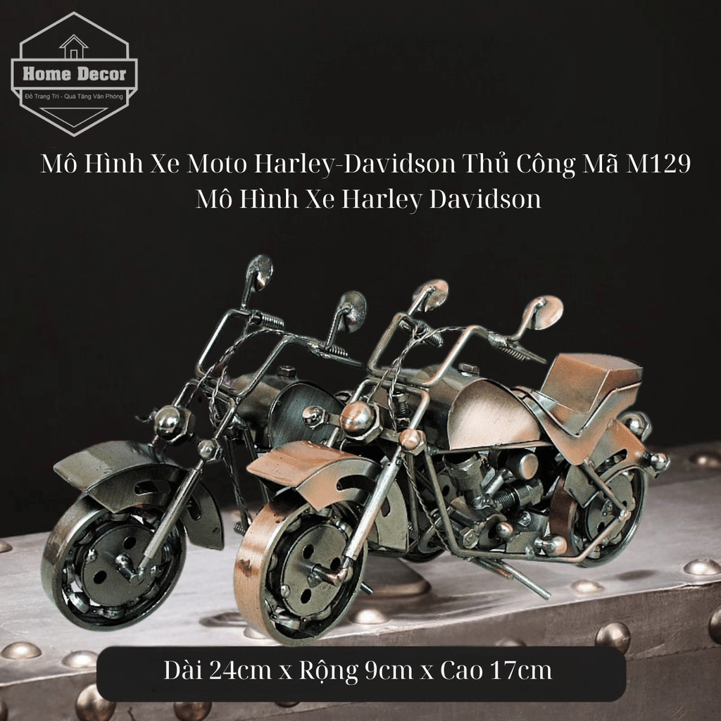 Mô Hình Xe Moto Harley-Davidson Thủ Công Mã M129 - Mô Hình Xe Harley Davidson - Mô hình xe MôTô