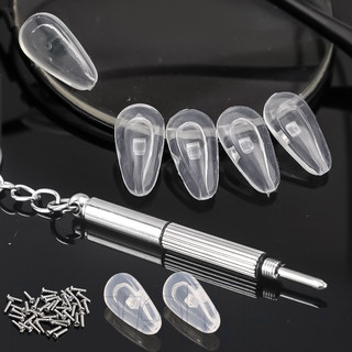 20 Cái / hộp Bộ Miếng Lót Mũi Đai Ốc Vít - Đệm Không Khí Đệm Kính Mắt Đệm - Miếng Lót Mũi Chống Trơn Trượt Silicon Mềm - Dụng Cụ Sửa Chữa Thay Thế Vít - Miếng Đệm Trong Suốt - Phụ Kiện Kính Mắt