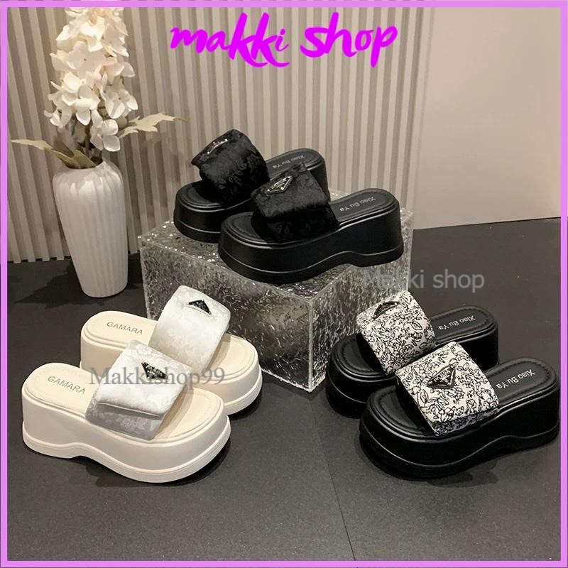 (Hàng L1) Dép xuồng đế cao độn đế cao 8cm, bản quai ngang hàng QCCC (full box) hot trend