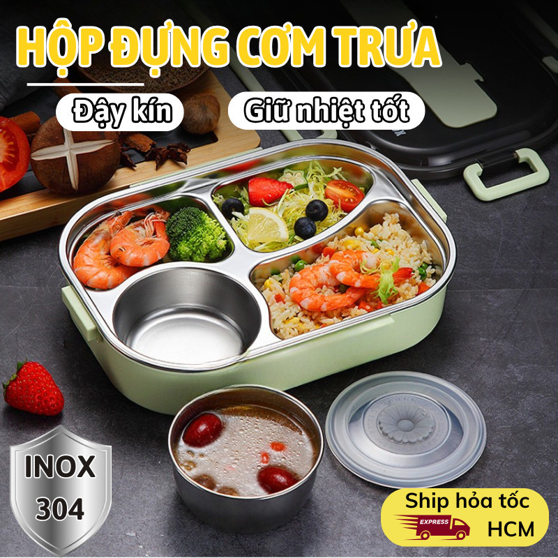 Hộp Cơm Văn Phòng Giữ Nhiệt Joful home Inox 304 Kèm Muỗng Thìa Bát Canh Mang Đi Làm Tiện Lợi