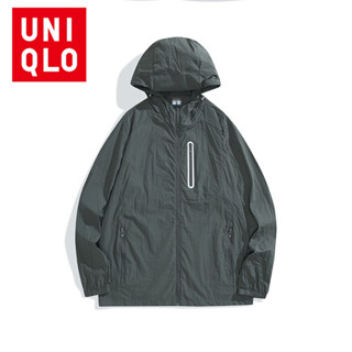 Áo khoác mỏng chống tia cực tím khô nhanh Uniqlo dành cho nam UPF50 + có mũ trùm đầu