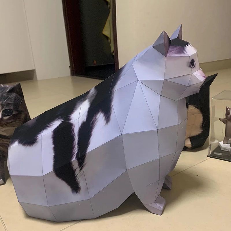 Oiiao Cat huh Cat Maxwell Cat Doubt Cat Xoay Cat Handmade DIY Paper Model Giấy Origami Paper Cat Sản