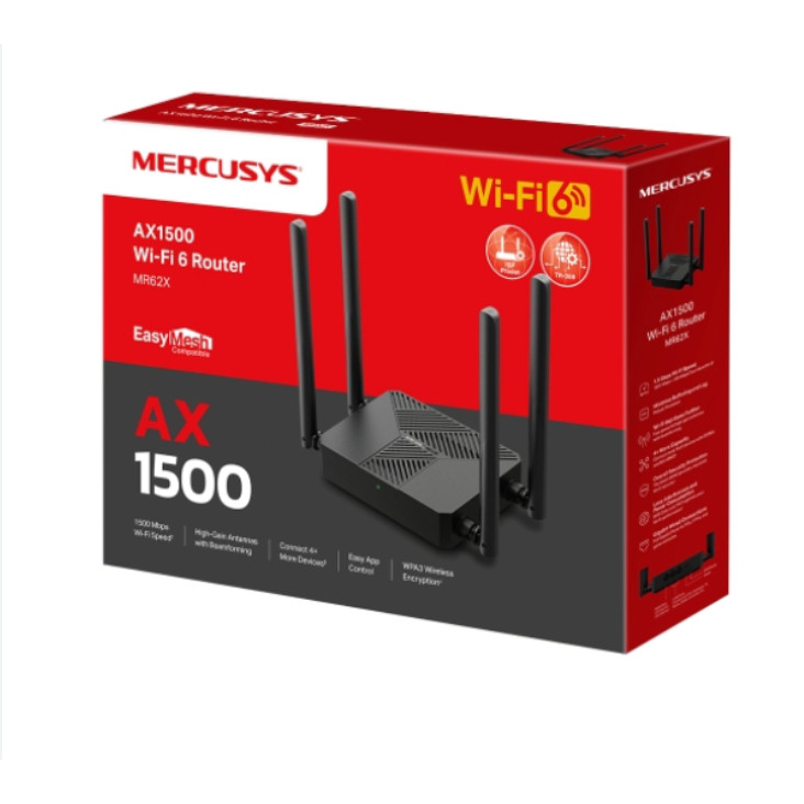 [Rẻ vô địch] [Siêu Sale] Bộ phát Wifi Mercusys MR62X (1501 Mbps/ Wifi 6/ 2.4/5 GHz)