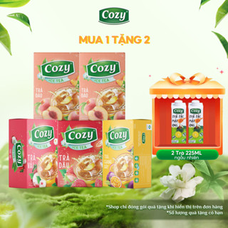 COMBO 5 Hộp Trà Cozy Hòa Tan Vị 2 ĐÀO, Vải, Dâu, Chanh Dây Hương Vị Thơm Ngon, Chiết Xuất Lá Trà Tươi