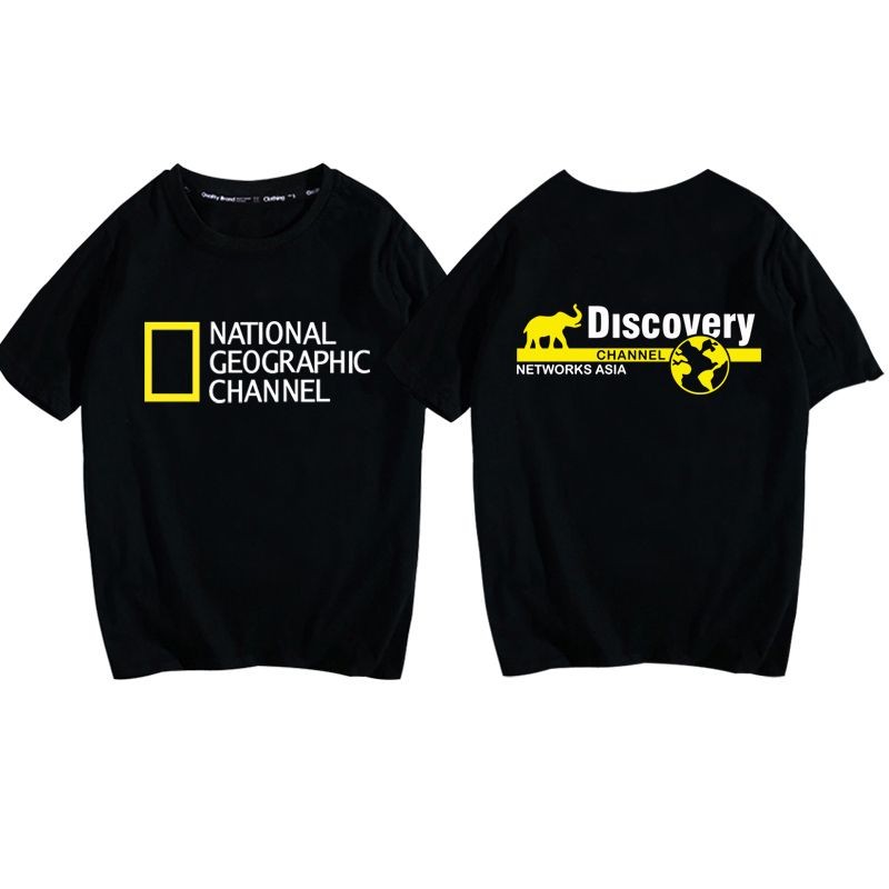 Áo thun ngắn tay du lịch kênh Discovery Channel địa lý quốc gia 100% Cotton