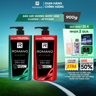 Dầu gội nam Romano hương Nước hoa nam Classic / Attitude 900g