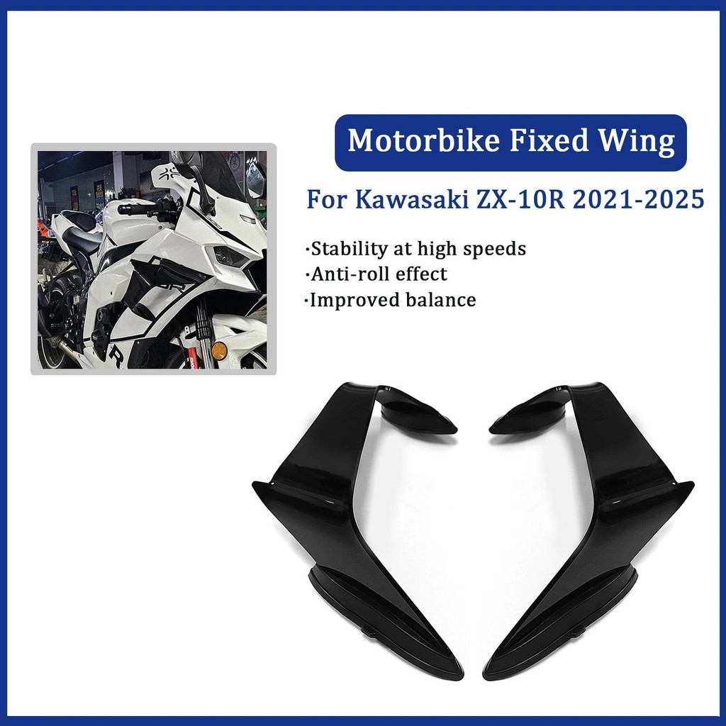 Xe Máy Mới Fairing Cố Định Cánh Gió Cho Kawasaki ZX10R ZX10R ZX-10R 2021 - 2025 Cánh Gió Phần Khí Né