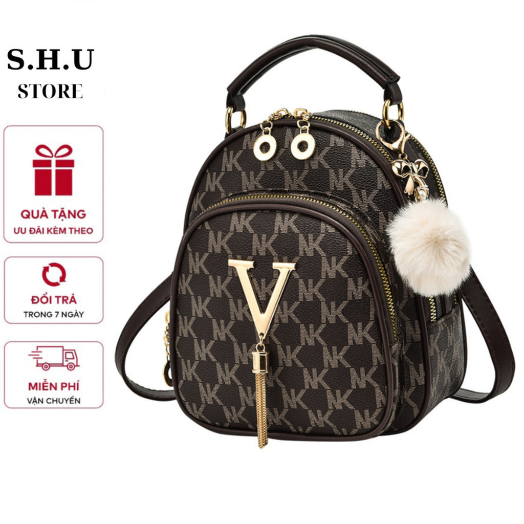 Balo đi học, balo đi chơi, balo da nữ chữ V phong cách hàn quốc M359