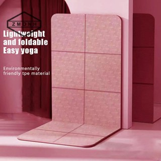 Thảm tập Yoga gấp và di động ZMONH 4mm Tpe với thảm tập thể dục bề mặt chống trượt hai mặt Thể dục teless Pilates Thảm tập thể dục * mới