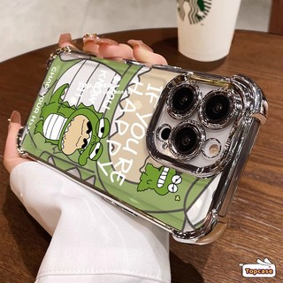  Dành Cho OPPO A79 A18 A38 A58 A78 A17k A57 A77s A76 A16s A15s A16k A5s A3s A5 A9 A94 A54 A95 A93 A53 2020 Khủng Long Crayon Vỏ Điện Thoại Mạ Chống Rơi Bốn Góc Vỏ Mềm 
