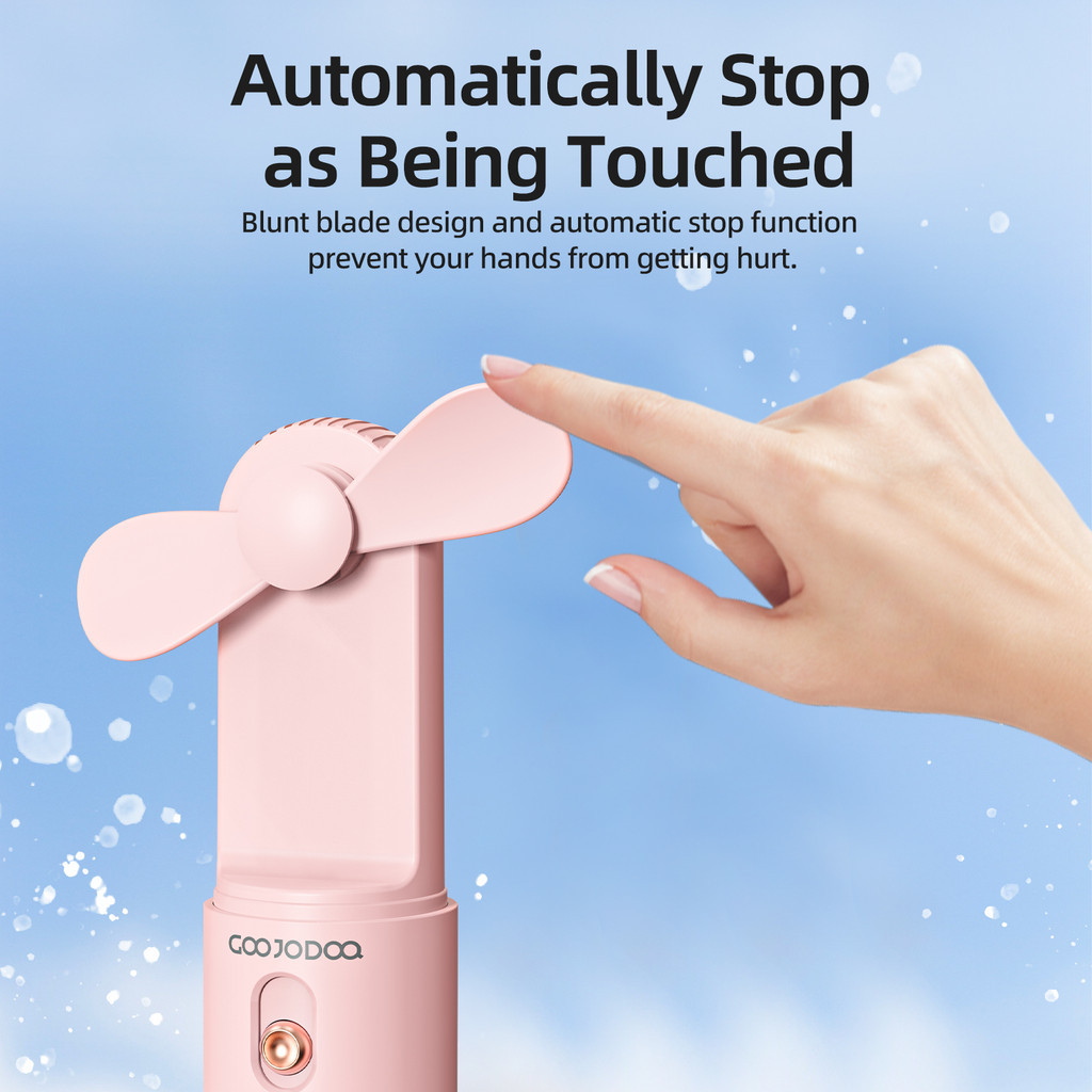 Quạt mini cầm tay GOOJODOQ, 3 tốc độ, cánh quạt bền bỉ sạc Type-c | BigBuy360 - bigbuy360.vn
