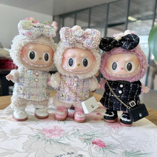 Mặt dây chuyền quần áo búp bê Labubububu Bộ váy thơm Haige Labubu V1 / V2 Váy nhiều màu hồng